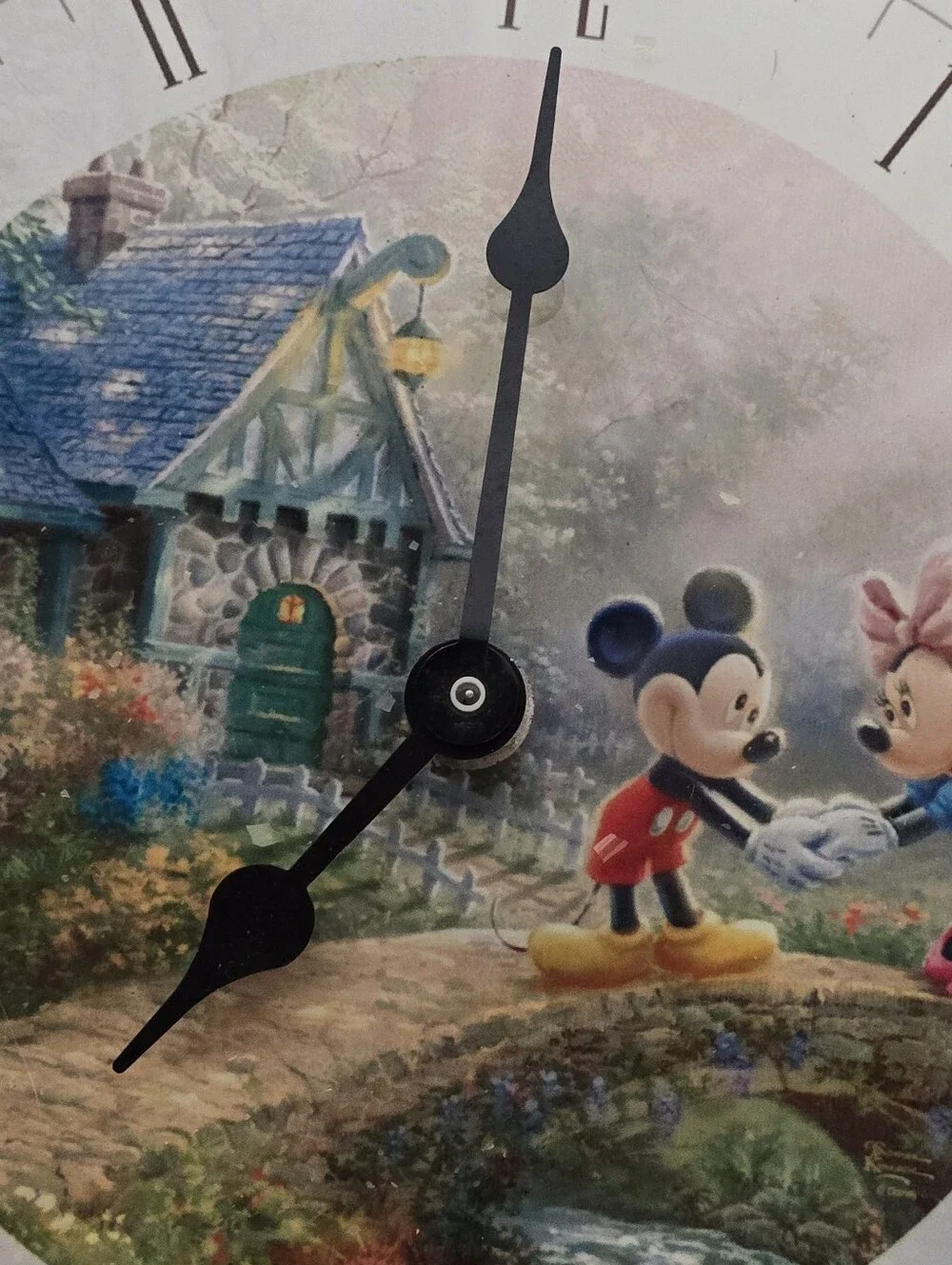 Disney Mickey & Minnie Sweetheart Bridge Thomas Kinkade Wall Clock 2016